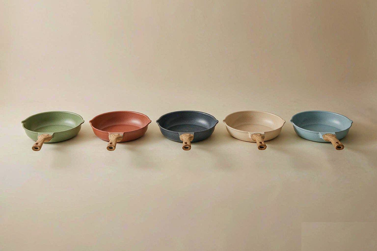Five colorways of the Everyday Pan